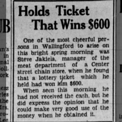 Steve Jakiela wins the lottery.